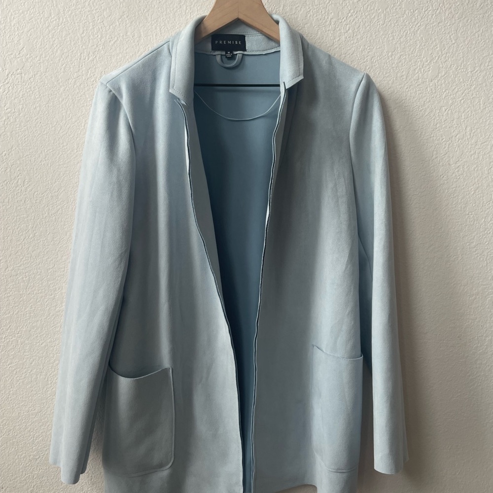 Premise Soft Blue Open Front Jacket